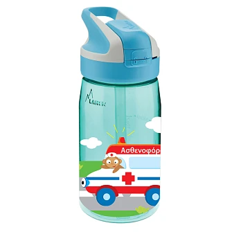 Παιδικό Παγούρι Laken Γαλάζιο Firetruck 450 ml - Πώμα Summit