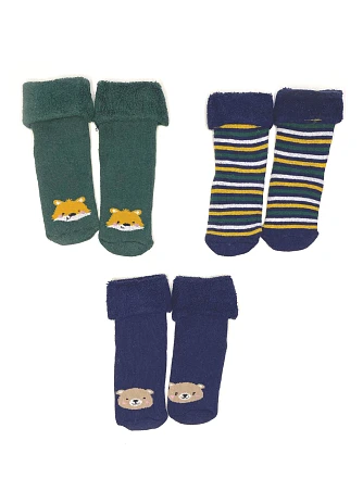 Σετ Βρεφικές Κάλτσες για Αγόρια Navy/Green Friends 3 τμχ