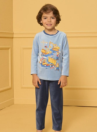 Σετ Παιδικές Πιτζάμες για Αγόρια Blue Constractions