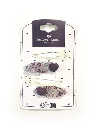 Σετ Παιδικά Κοκκαλάκια Μαλλιών για Κορίτσια Purple Kitten 4 τμχ