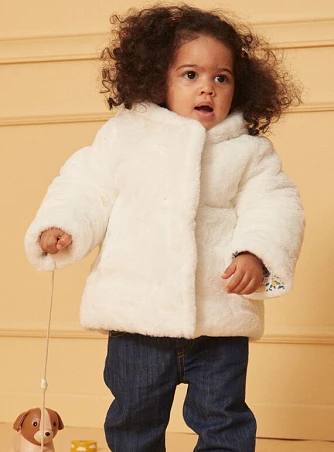 Βρεφικό Μπουφάν για Κορίτσια Fluffy Flowers - 2 σε 1