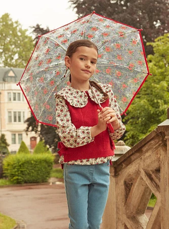 Παιδική Ομπρέλα για Κορίτσια Transparent Red