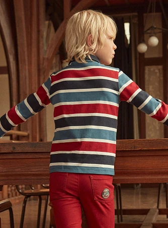Παιδική Μπλούζα για Αγόρια Stripped Blue and Red