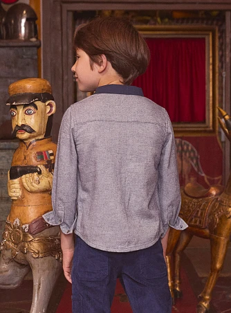 Παιδικό Πουκάμισο για Αγόρια Heathered Βlue