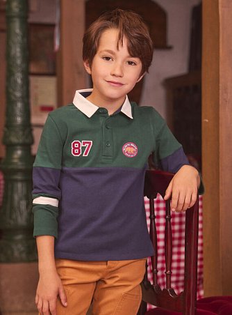 Παιδική Μπλούζα για Αγόρια Green/Navy Polo