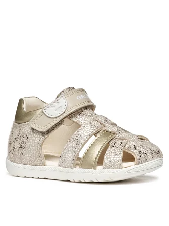 Βρεφικά Παπούτσια Geox Macchia για Κορίτσια Beige Sparkles (Μεγέθη 19-26)