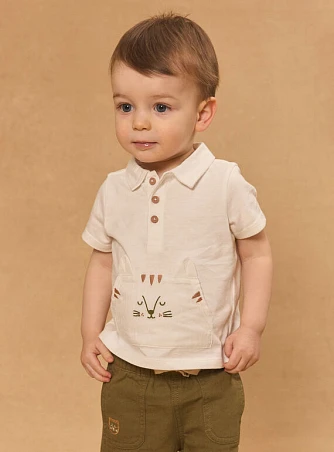 Βρεφική Μπλούζα Πόλο για Αγόρια White Tiger