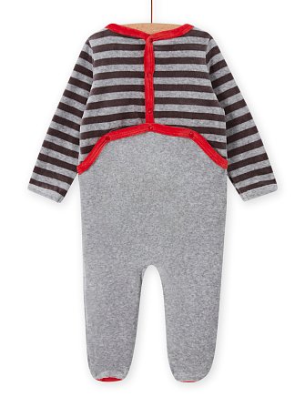 Βρεφική Ολόσωμη Πιτζάμα για Αγόρια Grey Panda