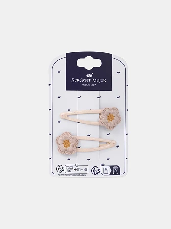 Σετ Παιδικά Κοκαλάκια Μαλλιών για Κορίτσια Pink Crochet 2 τμχ