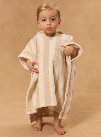 Βρεφικό Πόντσο-Πετσέτα για Αγόρια Beige Tiger