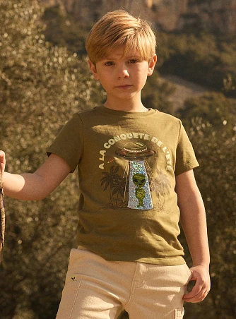 Παιδική Μπλούζα για Αγόρια Olive Alien