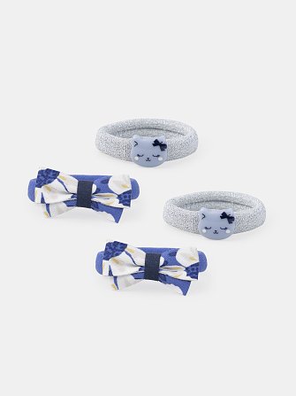 Σετ Παιδικά Λαστιχάκια Μαλλιών για Κορίτσια Blue Cats 4 τμχ
