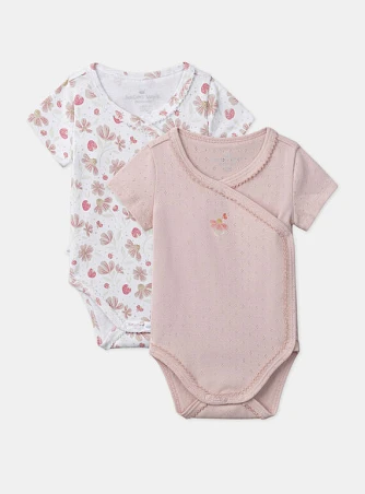 Σετ Βρεφικά Φορμάκια για Κορίτσια Strawberry Bloom 2 τμχ