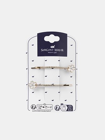 Σετ Παιδικά Κοκαλάκια Μαλλιών για Κορίτσια Gold Flowers 2 τμχ