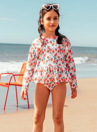 Σετ Παιδικό Μαγιό και Αντιηλιακή Μπλούζα για Κορίτσια Strawberry Haze