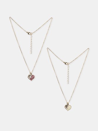 Σετ Παιδικά Κολιέ για Κορίτσια Matching Hearts 2 τμχ