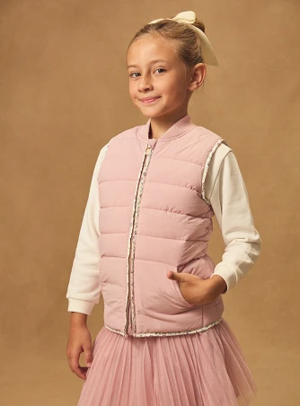 Παιδικό Αμάνικο Μπουφάν για Κορίτσια Dusty Pink