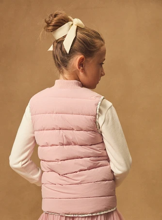 Παιδικό Αμάνικο Μπουφάν για Κορίτσια Dusty Pink