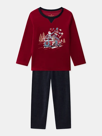 Σετ Παιδικές Πιτζάμες για Αγόρια Velour Christmas