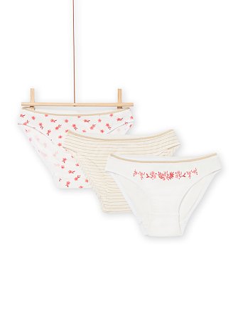 Σετ Παιδικά Εσώρουχα για Κορίτσια Λουλούδια 3 τμχ