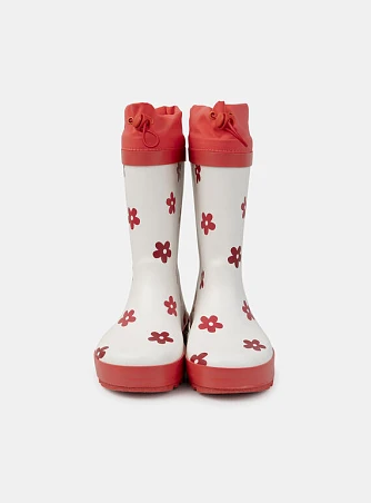 Παιδικές Γαλότσες για Κορίτσια Red Flowers (Μεγέθη 23-32)