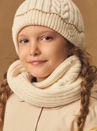 Παιδικός Λαιμός-Κασκόλ για Κορίτσια White Twist