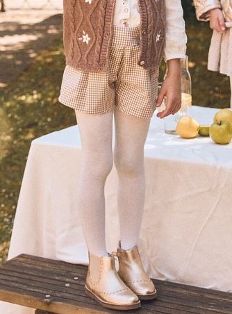 Παιδικό Σορτς για Κορίτσια Chequered Beige