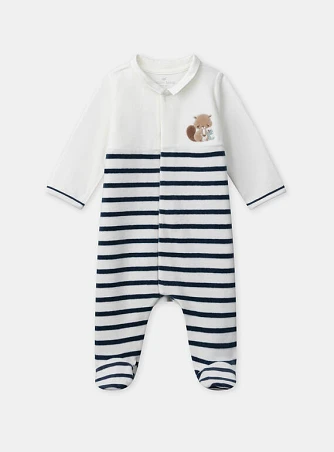 Βρεφικό Ολόσωμο Φορμάκι για Αγόρια Stripped Squirrel