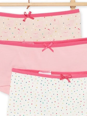 Σετ Παιδικά Εσώρουχα για Κορίτσια Ροζ Dots 3 τμχ