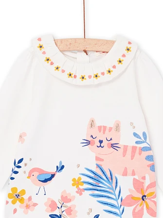 Βρεφική Μπλούζα για Κορίτσια White Garden