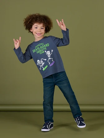 Παιδική Μπλούζα για Αγόρια Skate Squelette Team