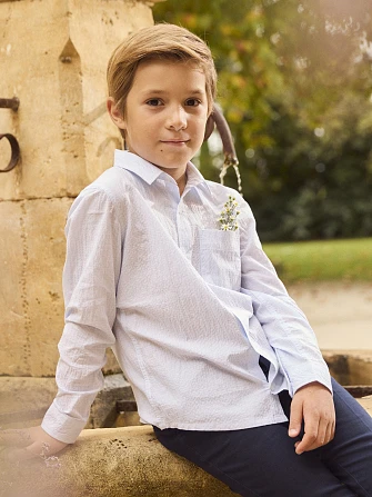 Παιδικό Πουκάμισο για Αγόρια Blue Seersucker