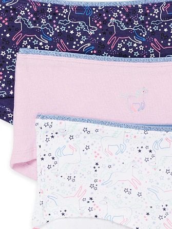 Σετ Παιδικά Εσώρουχα για Κορίτσια Μπλε Unicorn Stars 3 τμχ