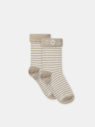 Παιδικές Κάλτσες για Κορίτσια Beige Stripes & Flowers