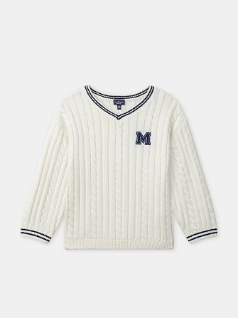 Παιδικό Πουλόβερ για Κορίτσια Preppy White