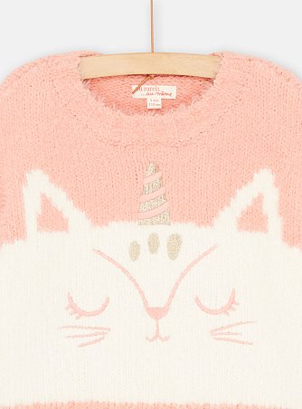 Παιδικό Μακρυμάνικο Πουλόβερ για Κορίτσια Pink Unicorn