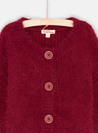 Παιδική Ζακέτα για Κορίτσια Κόκκινη Χνουδωτή