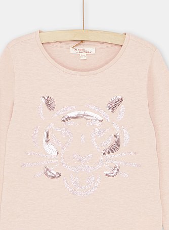 Παιδική Μακρυμάνικη Μπλούζα για Κορίτσια Ροζ Lion