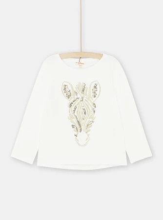Παιδική Μακρυμάνικη Μπλούζα για Κορίτσια White Zebra