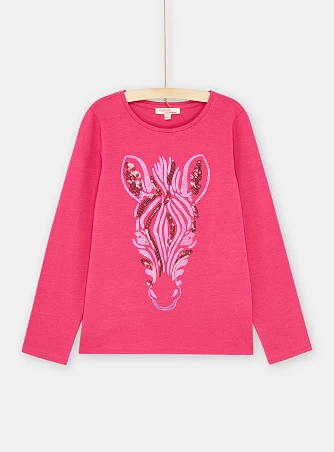 Παιδική Μακρυμάνικη Μπλούζα για Κορίτσια Pink Zebra