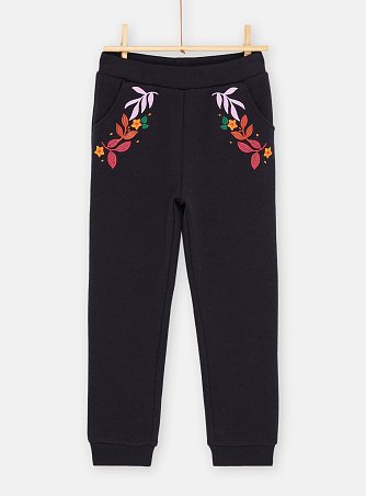 Παιδικό Παντελόνι Φόρμας για Κορίτσια Navy Blue Flowers