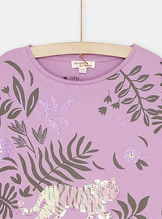 Παιδική Μακρυμάνικη Μπλούζα για Κορίτσια Purple Zebra