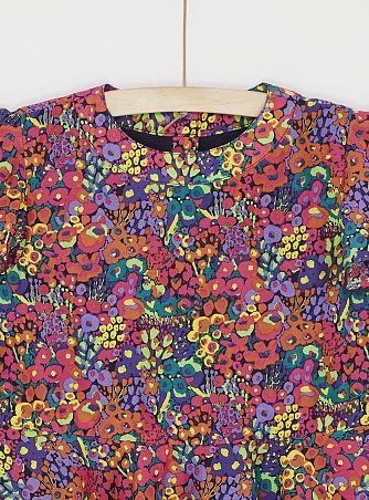 Παιδικό Κοντομάνικο Φόρεμα για Κορίτσια Purple Floral