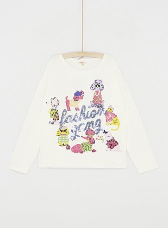 Παιδική Μακρυμάνικη Μπλούζα για Κορίτσια White Dogs