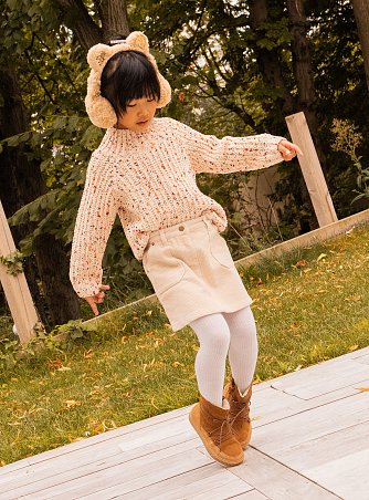 Παιδική Φούστα για Κορίτσια Κοτλέ Λευκή