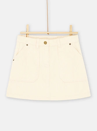 Παιδική Φούστα για Κορίτσια Κοτλέ Λευκή