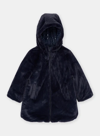 Παιδικό Αδιάβροχο Μπουφάν για Κορίτσια Διπλής Όψης Navy Blue Animal Print