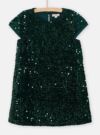 Παιδικό Φόρεμα για Κορίτσια Green Sequins
