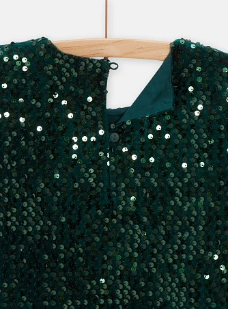 Παιδικό Φόρεμα για Κορίτσια Green Sequins