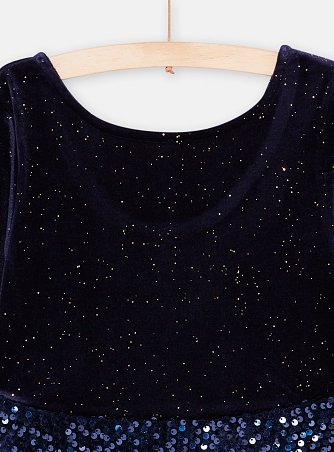 Παιδικό Μακρυμάνιικο Φόρεμα για Κορίτσια Midnight Blue Sequin